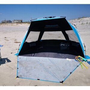 Beach Tent, Deluxe XL Pop-up Beach Tent for 4-6 Person, UPF50+ with Dark Shelter